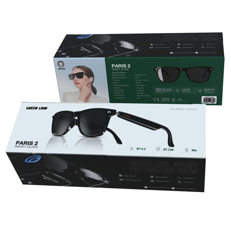 عینک آفتابی هوشمند بلوتوث گرین لاین مدل Green Lion Paris 2 Smart Glass